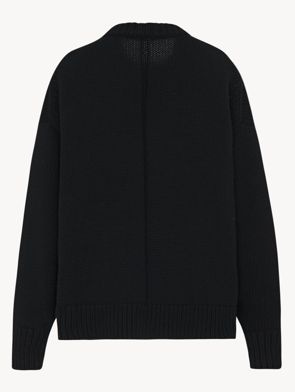 The Row Ophelia Oversized Wool Cashmere Crewneck Sweater Black Medium M NWT - Picture 5 of 7